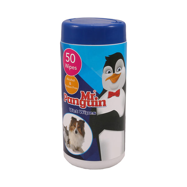 دستمال مرطوب ۵۰ عددی پنگوئن مخصوص سگ و گربه