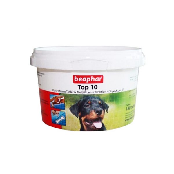 قرص مولتی ویتامین سگ بیفار مدل TOP 10 بسته ۱۸۰ تایی